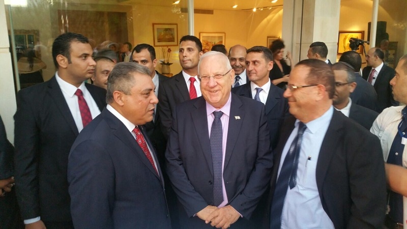 נשיא המדינה ראובן ריבלין עם שגריר מצרים וסגן השר לשיתוף פעולה איזורי איוב קרא ביום מצרים הנחגג היום בבית שגריר מצרים