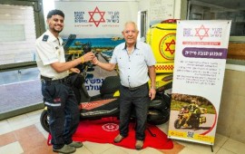 באר שבע: אופנוע חירום חדש של מד"א יציל חיים בנגב אופנוע החירום החדש של מד