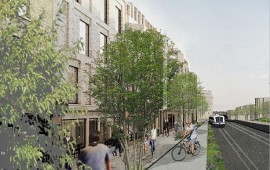 תכנית "רכבת החאן" שקידמה רשות מקרקעי ישראל במתחם התחנה בירושלים אושרה בוועדה המחוזית לתכנון ובניה. הדמיה תוכנית מתחם התחנה א3, א4. קרדיט להדמיה: נעמה מליס אדריכלות ובינוי ערים.