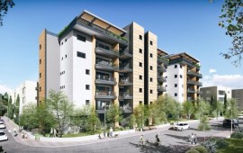 התחדשות עירונית בהרצליה: בניין בן 6 קומות יוקם ברח' יהודה הלוי הדמיה (קרדיט : נווה בגדדי חברה לבנייה)