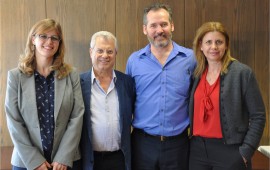 המנטור טים קלי ביקר בהתאחדות התעשיינים בתמונה מימין לשמאל: ענת גבריאלי, טים קלי, שלום זידלר, גליה שגיא. צילום: דוברות התאחדות התעשיינים