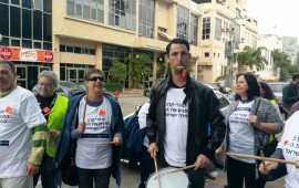 עובדי תכנית קרב הפגינו מול משרדי ההנהלה של החברה למתנ"סים והחלו בהיערכות לצעדים נוספים עובדי תוכנית קרב. צילום: באדיבות דוברות ההסתדרות