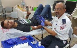 מתגייסים למען הקהילה: תושבי כפר קאסם נרתמו לאיסוף מנות דם צילום: דוברות מד