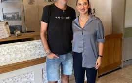 מה עשה שמעון בוסקילה בנהריה בסופ"ש האחרון? אורנה שטרקמן ושמעון בוסקילה. צילום: יחסי ציבור